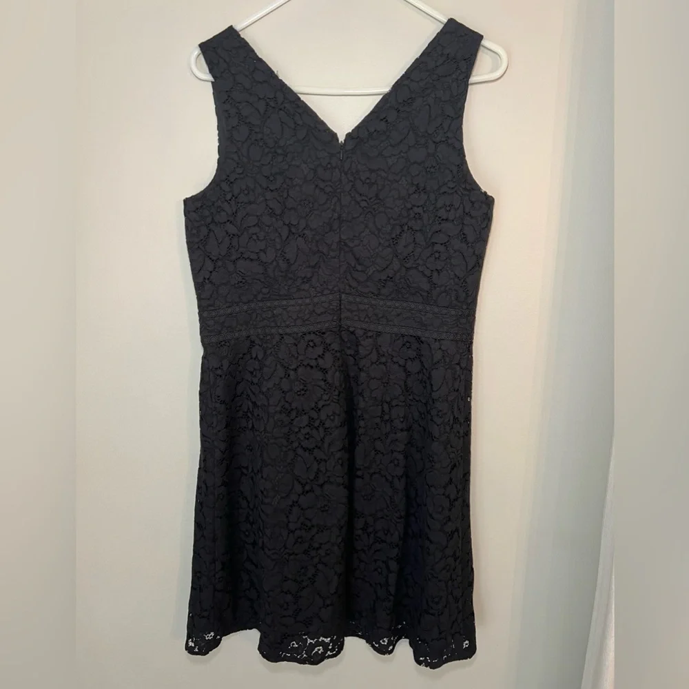 LOFT Black Sleeveless V-Neck A-Line Mini Dress SZ 12P - Picture 6 of 6